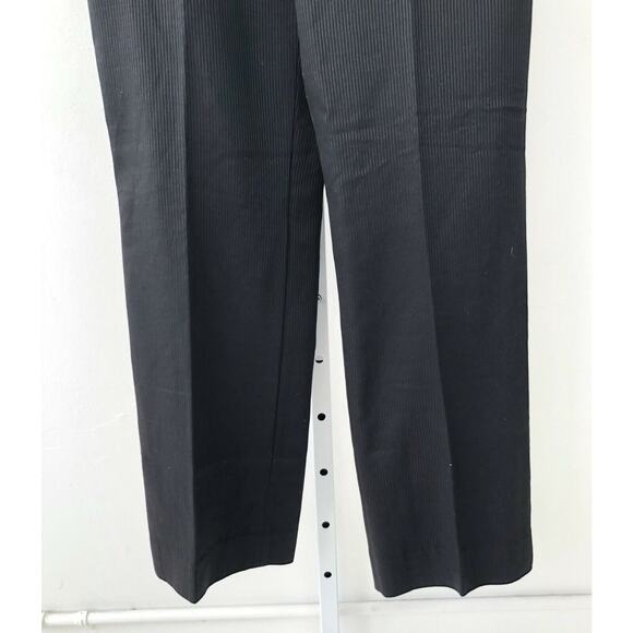 ULTRA OZBEK Italy Woven Striped Dress Pants Pinstripe Trousers Black 44 US 10 - Picture 7 of 12